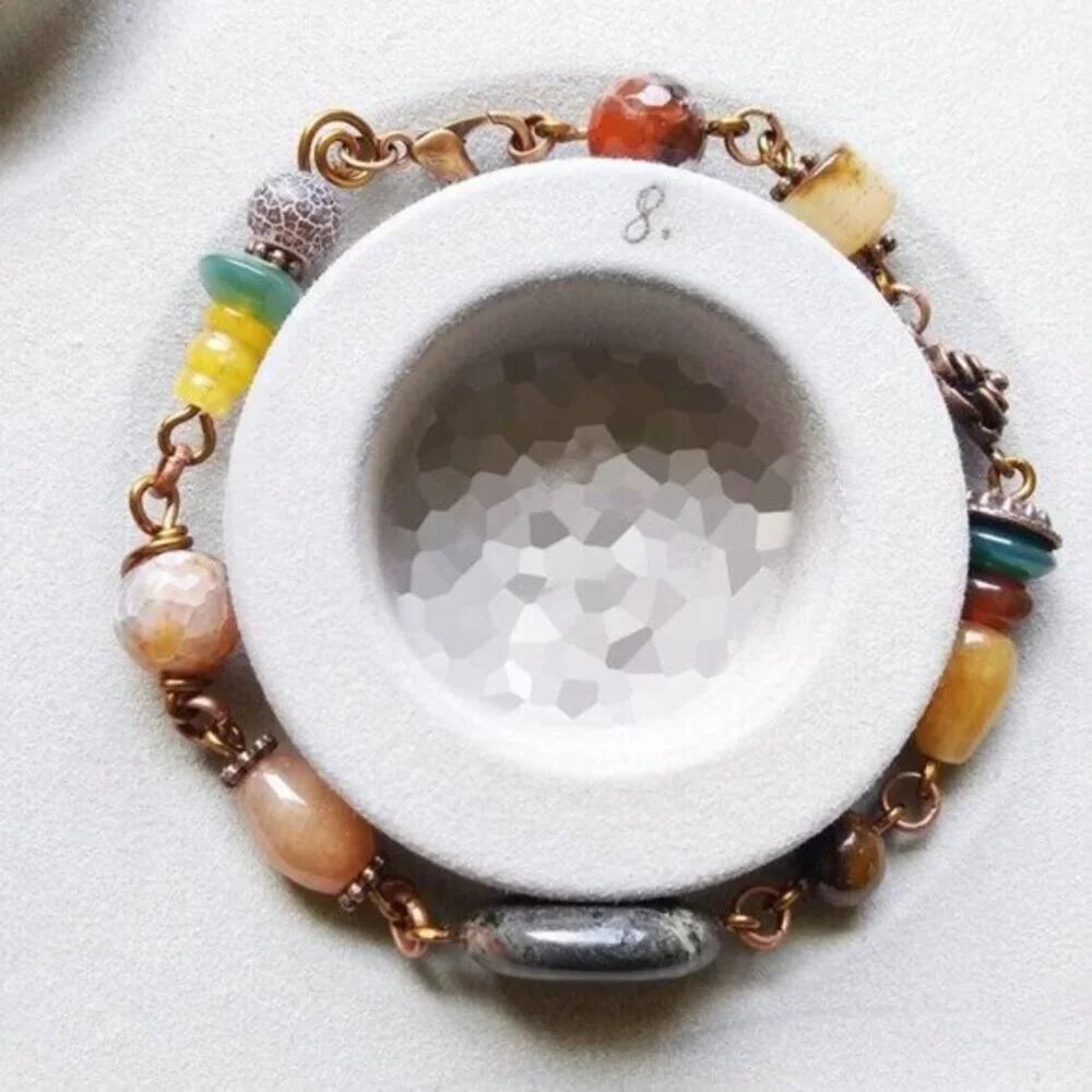 Handmade 4 You! Semi-Precious Stone Beads + Copper Bracelet! Wildchild Boho Chic - Picture 5 of 6